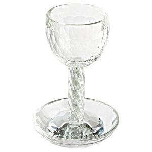 גביע קריסטל מסולסל עם נצנצים