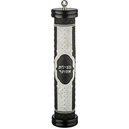 בית מגילה אשכנזי עץ + פיו עם קטיפה עבור קלף 31 ס"מ