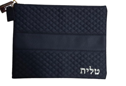 סט טלית תפילין דמוי עור שחור