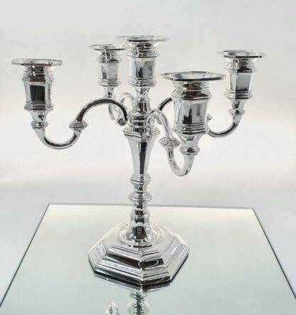 פמוט 5 קנים מוכסף אנגלי