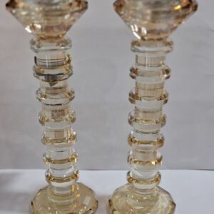 פמוטי קריסטל צבע עינבר איכותיים ומהודרים