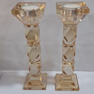 פמוטי קריסטל צבע ענבר איכותיים ומהודרים