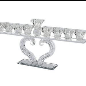 חנוכיית קריסטל דגם "לב"