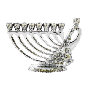 חנוכייה מהודרת מפוליריזן מוכספת ירושלים